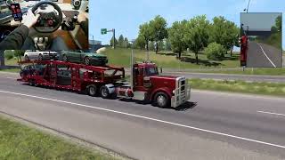 ATS  Peterbilt 389  455PS  Autotransport  258 mi  LenkradGameplay American Truck Simulator [upl. by Mode]