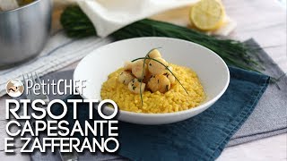 Risotto capesante e zafferano  Ricetta delicata tutorial cucina PetitChefit [upl. by Loni285]