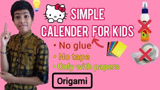 How To Make Origami Calender 2021  DIY Calender  New Year Crafts  calender without glue navaneet [upl. by Ecilegna201]