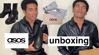 UNBOXING Asos Mens heeled Chelsea boots with platform sole with outfits [upl. by Arzed]