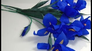 Kwiaty z bibuły Irys Crepe paper flowers  Iris Ирис DIY [upl. by Emorej]