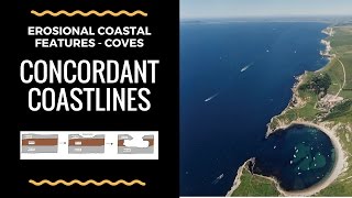 What are Concordant coasts Coves and how do they form annotated diagram and explanation [upl. by Elleinnod]