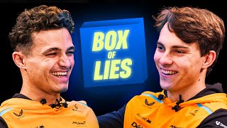 Lando Norris And Oscar Piastri Play Box Of Lies  Capital [upl. by Rramal14]