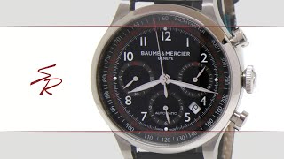 Baume Mercier Capeland Chrono Black Dial Leather Strap M0A10084 [upl. by Ardried]