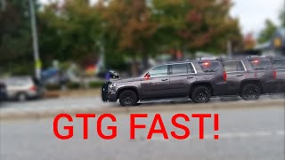 RCMP LMD ERT unmarked Tahoe responding code 3 in heavy traffic [upl. by Noguchi405]