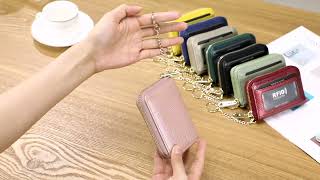 Leather RFID Blocking Card Holder Wallet [upl. by Lleroj]