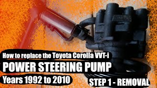 How to Remove the Power Steering Pump From a Toyota Corolla [upl. by Ahsela692]