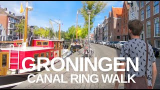 4K Groningen 2019 Netherlands Canal walking tour [upl. by Ramyar]