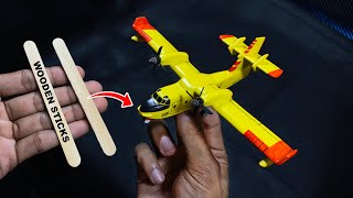 Canadair CL415 WaterDrop Plane handmade from wooden sticks [upl. by Minnaminnie]