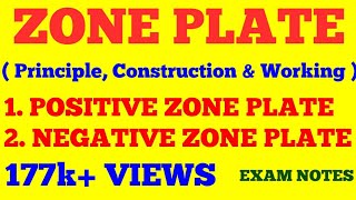 ZONE PLATE  Principle ConstructionWorking amp Types of Zone Plate  OPTICS  WITH EXAM NOTES [upl. by Ibor]