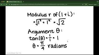 De Moivres Theorem [upl. by Beret]