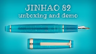 Jinhao 82 unboxing and demo fountainpen unboxing demo review [upl. by Adnoryt]