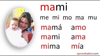 MA ME MI MO MU para niños  PALABRAS CON M ⏪✅Aprender a leer las sílabas [upl. by Narbig]