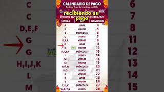 calendario de PAGOS de NOVIEMBRE 2024 letra G  ¿Cuando pagan la pension bienestar [upl. by Tamsky656]