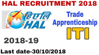 HAL Apprenticeship Recrutment 201819  Hal Recrutment 2018  Hal Vecancy [upl. by Orwin]