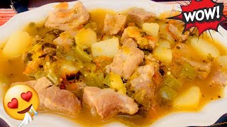 Trosos De Puerco con Nopales En Salsa MachacadaDeliciosa 💯 Mexicana 😋 [upl. by Papst]