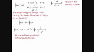 Integration of inverse cosx cos1x [upl. by Schott]