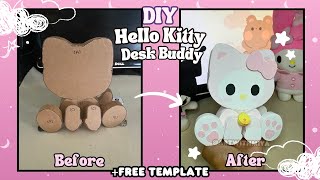 ୨✿୧ Cardboard Hello Kitty Desk Figurine  Fun DIY Tutorial [upl. by Kiersten]