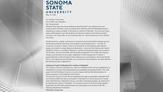 Sonoma State agreement with proPalestine protesters [upl. by Lauhsoj]