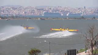 Canadair na Baía do Seixal  Sesimbra PORTUGAL 2017 [upl. by Carisa]