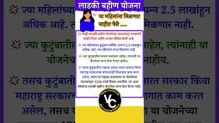 या महिलांना मिळणार नाहीत पैसे  ladki bahini yojana new update marathi maharashtra viralshort [upl. by Ahsuatan]