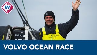 Interview met Volvo Ocean Raceschipper Bouwe Bekking na finish in Scheveningen  OMROEP WEST SPORT [upl. by Guzel]