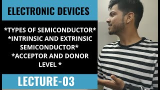 TYPES OF SEMICONDUCTOR  INTRINSIC AND EXTRINSIC SEMICONDUCTOR  ACCEPTOR AND DONOR LEVEL  LECT 03 [upl. by Robina]