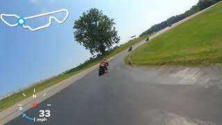 Crash during Motorcycle Track Day at Grattan Raceway STT Novice 8252024 [upl. by Hanad986]