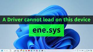 A Driver Cannot Load on This Device Driver enesys Simple FIX [upl. by Akcirederf911]