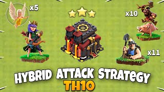 Th10 Hybrid Attack Strategy  Th10 Hog Miner Attack Strategy  Best Attack Strategy  Clash of Clans [upl. by Hedwig]