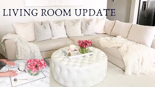 LIVING ROOM UPDATE  SOFA REVIEW  COFFEE TABLE DIY [upl. by Nolyat]