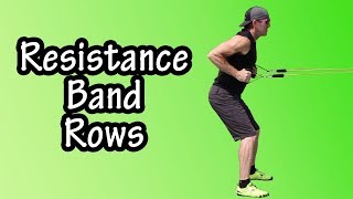 Beginner Resistance Band Rows Exercise  How To Do Resistance Band Row Exercise  Standing Band Rows [upl. by Virgel]