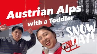 Austrian Alps with a Toddler  Snow Day at Alpendorf [upl. by Garner]