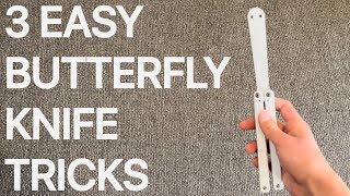 3 EASIEST Butterfly Knife Tricks for Beginners [upl. by Anikram730]