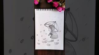 Raining pencil drawing with Baby 😍 Rain Rain go away ☔ shorts rkpencilart rhymes pencilsketch [upl. by Eiro424]