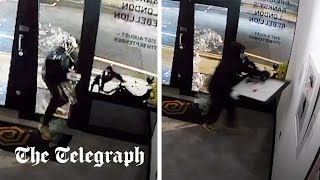 Moment Banksy artwork stolen as thieves smash into London gallery [upl. by Suzann]