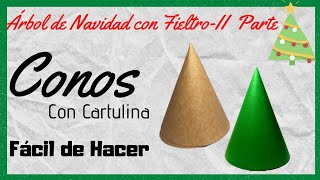 🎄🔺️COMO HACER UN CONO VIDEO 2Árbol de Navidad con fieltroFácil de hacerCono con cartulina🔺️🎄 [upl. by Eduard]