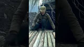 bushcraft build camp camping survival shelter wildlife skills lifehacks forest [upl. by Ffilc]