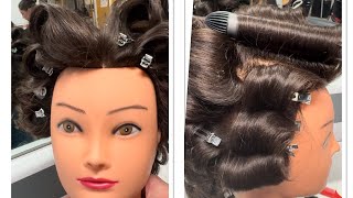 Learn how to wind Barrel curls GCSE NVQ level 2 using a tong step by step [upl. by Chelton]