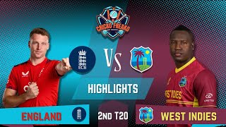 2nd T20  West Indies VS England  England Tour of West Indies 2024  HIGHLIGHTS [upl. by Nelia]