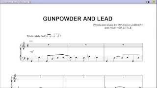 quotGunpowder amp Leadquot Miranda Lambert  Piano Sheet Music Teaser [upl. by Yrro]