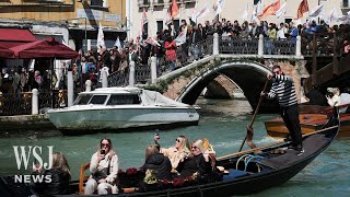 Overcrowded Venice Starts Charging Entry Fee for Tourists  WSJ News [upl. by Yentrac276]