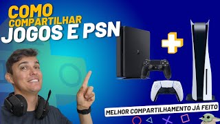 COMO COMPARTILHAR JOGOS E PLAYSTATION PLUS ENTRE PS5 E PS4 [upl. by Marcy]