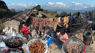 Rural Village Lake Side The Last House Goth Buff Meat Sukuti and Organic Food Makai Bhatmas Gundruk [upl. by Gian]