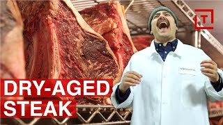 How NYC Steakhouses Do DryAged Meat  FoodGroups [upl. by Llenaej]