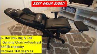 GTRACING Big and Tall Gaming Chair with Footrest  Assembly and Review [upl. by Fronniah]