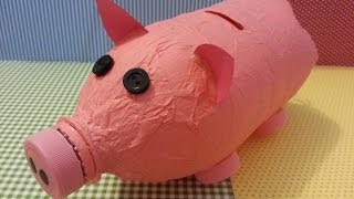 TUTORIAL SALVADANAIO con una BOTTIGLIA di plastica rIcIcLoDiY [upl. by Navap]