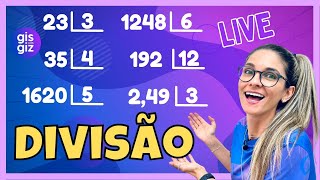 LIVE DIVISÃO  DIVISÃO COM 1 E 2 NÚMEROS NA CHAVE  DIVISÃO COM NÚMEROS DECIMAIS MATEMÁTICA BASICA [upl. by Bordie]