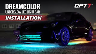 HOW TO OPT7 AURA DreamColor Underglow Color Chasing LED Bar Install on 2023 Subaru BRZ [upl. by Ellehsad598]