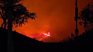 Intense Footage MountainFire Turns Santa Paula Horizon Bright Orange [upl. by Darda15]